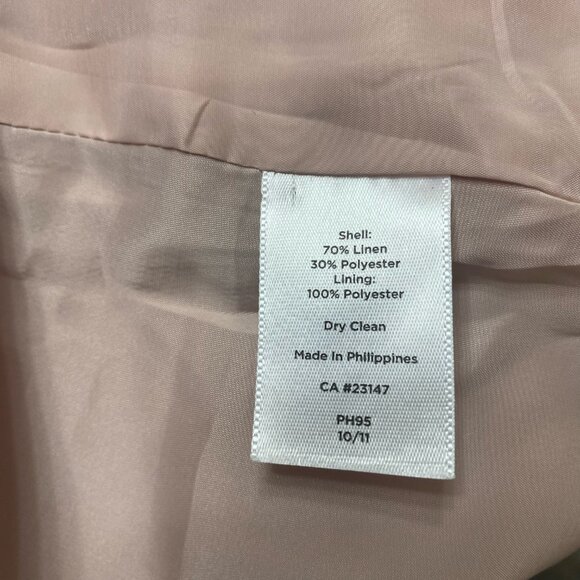 Talbots Linen Blend Pink Double Button Blazer - Picture 10 of 11